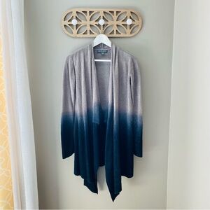 Barefoot Dreams Bamboo Chic Lite Ombre Open Front Cardigan Gray/Blue Sz …